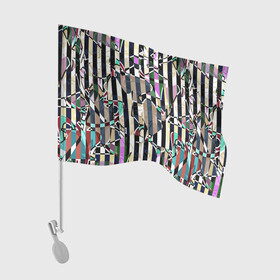 Флаг для автомобиля с принтом Полосатый абстрактный узор в Тюмени, 100% полиэстер | Размер: 30*21 см | абстрактный | креативный | молодежный | полосатый | разноцветный | рустик | современный