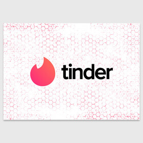 Поздравительная открытка с принтом Tinder - Honeycomb в Тюмени, 100% бумага | плотность бумаги 280 г/м2, матовая, на обратной стороне линовка и место для марки
 | app | application | fire | logo | symbol | tinder | знакомства | лого | любовь | огонек | приложение | символ | соты | тиндер