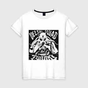 Женская футболка хлопок с принтом Velial Squad в Тюмени, 100% хлопок | прямой крой, круглый вырез горловины, длина до линии бедер, слегка спущенное плечо | blackwhite | fear | monster | skirmish | великий отряд | топлю