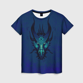 Женская футболка 3D с принтом Водяной дракон в Тюмени, 100% полиэфир ( синтетическое хлопкоподобное полотно) | прямой крой, круглый вырез горловины, длина до линии бедер | брызги. | вода | дракон | мифология | синий | фиолетовый