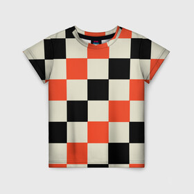Детская футболка 3D с принтом Образец шахматной доски в Тюмени, 100% гипоаллергенный полиэфир | прямой крой, круглый вырез горловины, длина до линии бедер, чуть спущенное плечо, ткань немного тянется | блоки | вектор | геометрический | графический | модульный | символ | узор | шахматная доска