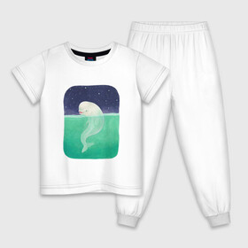 Детская пижама хлопок с принтом Белуха в Тюмени, 100% хлопок |  брюки и футболка прямого кроя, без карманов, на брюках мягкая резинка на поясе и по низу штанин
 | арт | белуха | звезда | звёзды | море | ночное небо | ночь | океан | природа | рисунок