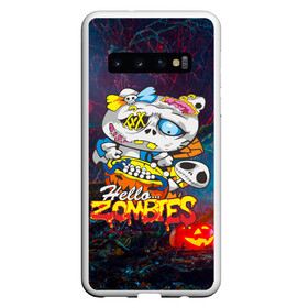 Чехол для Samsung Galaxy S10 с принтом Hello Zombies в Тюмени, Силикон | Область печати: задняя сторона чехла, без боковых панелей | hello kitty | hello zombies | зомбак | зомби | китти | ужасы | хеллоуин | хэллоуин