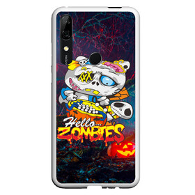 Чехол для Honor P Smart Z с принтом Hello Zombies в Тюмени, Силикон | Область печати: задняя сторона чехла, без боковых панелей | Тематика изображения на принте: hello kitty | hello zombies | зомбак | зомби | китти | ужасы | хеллоуин | хэллоуин