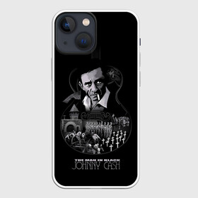 Чехол для iPhone 13 mini с принтом JOHNNY CASH в Тюмени,  |  | black | blues | cash | dark | guitar | johnny | man | rock | usa | блюз | гитара | джони | джонни | кэш | музыка | разное | рок | сша | человек | черный