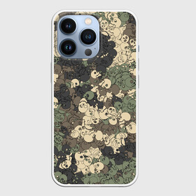 Чехол для iPhone 13 Pro с принтом Камуфляжный рисунок из черепов в Тюмени,  |  | Тематика изображения на принте: камо | камуфляж | милитари | паттерн | хаки | череп.скелет