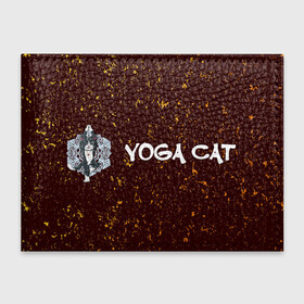 Обложка для студенческого билета с принтом Кошачья Йога - Гранж в Тюмени, натуральная кожа | Размер: 11*8 см; Печать на всей внешней стороне | Тематика изображения на принте: cat | cats | yoga | гранж | дзен | инь | йога | кот | коты | кошачья | кошка | кошки | намасте | практика | расслабление | хамса | янь
