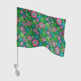 Флаг для автомобиля с принтом Поле разноцветных цветков в Тюмени, 100% полиэстер | Размер: 30*21 см | красивые цветы | мозаика | мозаика из цветов | природа | узоры | узоры из цветов | цветочки | цветочная | цветы | цветы арт