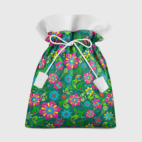 Подарочный 3D мешок с принтом Поле разноцветных цветков в Тюмени, 100% полиэстер | Размер: 29*39 см | красивые цветы | мозаика | мозаика из цветов | природа | узоры | узоры из цветов | цветочки | цветочная | цветы | цветы арт