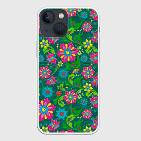 Чехол для iPhone 13 mini с принтом Поле разноцветных цветков в Тюмени,  |  | Тематика изображения на принте: красивые цветы | мозаика | мозаика из цветов | природа | узоры | узоры из цветов | цветочки | цветочная | цветы | цветы арт