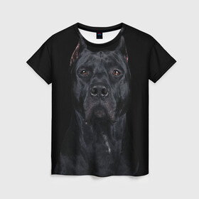 Женская футболка 3D с принтом Кане-корсо | собака в Тюмени, 100% полиэфир ( синтетическое хлопкоподобное полотно) | прямой крой, круглый вырез горловины, длина до линии бедер | dog | домашние животные | кане корсо | питбуль | собака | собаки