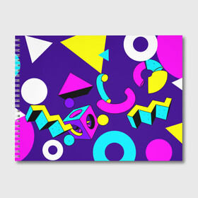 Альбом для рисования с принтом Геометрические фигуры в Тюмени, 100% бумага
 | матовая бумага, плотность 200 мг. | геометрический | красочный | мода | разноцветные 90 е | стиль | структура | текстура | ткань | узор | фон | цвет