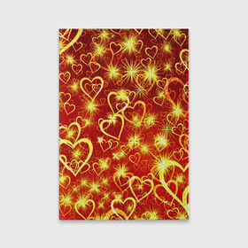 Обложка для паспорта матовая кожа с принтом Любовный взрыв в Тюмени, натуральная матовая кожа | размер 19,3 х 13,7 см; прозрачные пластиковые крепления | любовь | салют | сердечки | сердца | сердце | фейверк