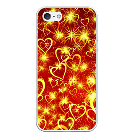 Чехол для iPhone 5/5S матовый с принтом Любовный взрыв в Тюмени, Силикон | Область печати: задняя сторона чехла, без боковых панелей | любовь | салют | сердечки | сердца | сердце | фейверк