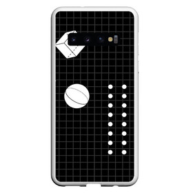 Чехол для Samsung Galaxy S10 с принтом Черно-белые фигуры 3D в Тюмени, Силикон | Область печати: задняя сторона чехла, без боковых панелей | геометрический | красочный | мода.3d | стиль | структура | текстура | ткань | узор | фон | цвет