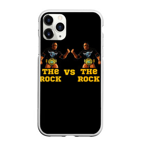 Чехол для iPhone 11 Pro матовый с принтом The ROCK VS The ROCK в Тюмени, Силикон |  | versus | двойники | дуэйн джонсон | жёлтый | пояс | скала против скалы | чёрный