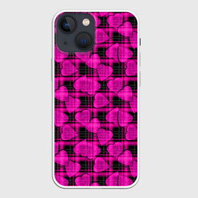 Чехол для iPhone 13 mini с принтом Будь счастливым будь собой в Тюмени,  |  | детский | клетчатый | любовь | полосатый | популярный | сердца | современный | темная клетка | ярко малиновый