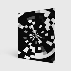 Холст квадратный с принтом Черно-белый фон иллюзии в Тюмени, 100% ПВХ |  | абстрактный | геометрический | дизайн | иллюзия | кривая | линии | пиксель | текстура | узор