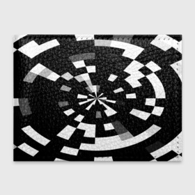 Обложка для студенческого билета с принтом Черно-белый фон иллюзии в Тюмени, натуральная кожа | Размер: 11*8 см; Печать на всей внешней стороне | Тематика изображения на принте: абстрактный | геометрический | дизайн | иллюзия | кривая | линии | пиксель | текстура | узор