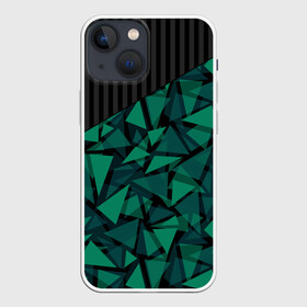 Чехол для iPhone 13 mini с принтом Геометрический узор в Тюмени,  |  | геометрический | зеленый | зеленый и черный | изумрудный | комбинированный | мужской | полигональный | полосатый | современный