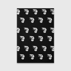 Обложка для паспорта матовая кожа с принтом Dark trollface в Тюмени, натуральная матовая кожа | размер 19,3 х 13,7 см; прозрачные пластиковые крепления | Тематика изображения на принте: creepypasta | scary | мем | мрак | троллфейс