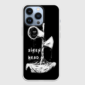 Чехол для iPhone 13 Pro с принтом Сиреноголовый ЧБ Siren Head в Тюмени,  |  | forest | games | monster | night | siren head | детям | игры | лес | монстр | надпись | ночь | сирена | сиреноголовый | солнце | страшилка | текст | темно | туман | ужастик | хоррор