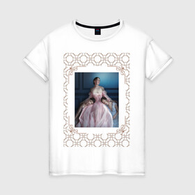 Женская футболка хлопок с принтом Renaissance в Тюмени, 100% хлопок | прямой крой, круглый вырез горловины, длина до линии бедер, слегка спущенное плечо | renaissance | арт | графика | девушки | ренессанс | рисунок | узоры