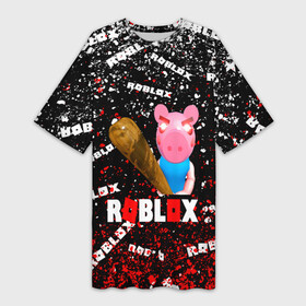Платье-футболка 3D с принтом Roblox piggy Свинка Пигги. в Тюмени,  |  | game | roblox | roblox piggy свинка пигги | блок | игра | игрушка | лего | персонажи | персонажи из кубиков | роблокс | робот