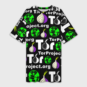 Платье-футболка 3D с принтом ТОР   TOR PROJECT BROWSER в Тюмени,  |  | tor browser | torproject | анонимность | анонимный браузер | взлом | даркнет | зеркала | луковица | тор браузер | хакер | черный интернет.