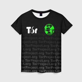 Женская футболка 3D с принтом ТОР / TOR PROJECT BROWSER в Тюмени, 100% полиэфир ( синтетическое хлопкоподобное полотно) | прямой крой, круглый вырез горловины, длина до линии бедер | tor browser | torproject | анонимность | анонимный браузер | взлом | даркнет | зеркала | луковица | тор браузер | хакер | черный интернет.
