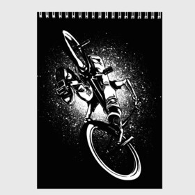Скетчбук с принтом Sunday Funday в Тюмени, 100% бумага
 | 48 листов, плотность листов — 100 г/м2, плотность картонной обложки — 250 г/м2. Листы скреплены сверху удобной пружинной спиралью | Тематика изображения на принте: bike | bmx | extreme | sport | velo | бмикс | бэм | бэмик | вело | велосипед | велоспорт | спорт | экстрим