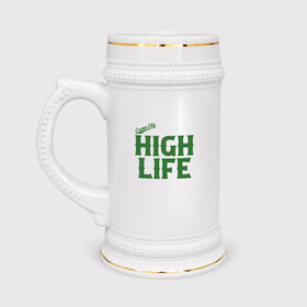 Кружка пивная с принтом Bucks - High Life в Тюмени,  керамика (Материал выдерживает высокую температуру, стоит избегать резкого перепада температур) |  объем 630 мл | antetokounmpo | basketball | bucks | giannis | milwaukee | mvp | nba | sport | streetball | адетокумбо | бакс | баскетбол | игра | милуоки | мяч | нба | олень | спорт | стритбол | тренер | чемпион | янис