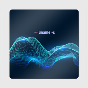 Магнит виниловый Квадрат с принтом Uname linux в Тюмени, полимерный материал с магнитным слоем | размер 9*9 см, закругленные углы | Тематика изображения на принте: bash | linux | linux kernel | shell | линукс