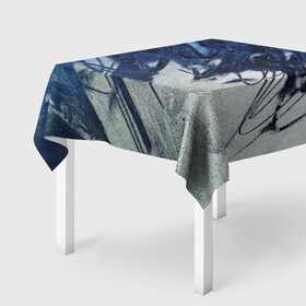 Скатерть 3D с принтом Серо-синее абстрактное в Тюмени, 100% полиэстер (ткань не мнется и не растягивается) | Размер: 150*150 см | абстракция | двухцветное | серое | синее | спокойное