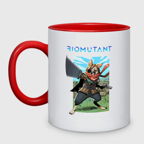 Кружка двухцветная с принтом BIOMUTANT | БИОМУТАНТ (Z) в Тюмени, керамика | объем — 330 мл, диаметр — 80 мм. Цветная ручка и кайма сверху, в некоторых цветах — вся внутренняя часть | Тематика изображения на принте: biomutant | commando | cyfreaks | damdon | dead eye | hyra | mercenary | primal | rpg | saboteur | sentinel | биомутант | дамдон | диверсант | кунг фу сказка | постапокалиптический мир | рпг