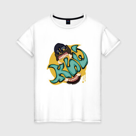Женская футболка хлопок с принтом КИШ в Тюмени, 100% хлопок | прямой крой, круглый вырез горловины, длина до линии бедер, слегка спущенное плечо | alternative | metall | music | rock | альтернатива | киш | король и шут | металл | музыка | рок