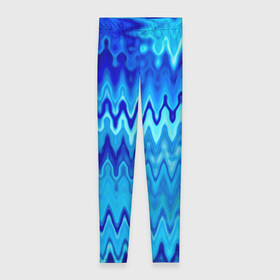 Леггинсы 3D с принтом Синий-голубой абстрактный узор в Тюмени, 80% полиэстер, 20% эластан | Эластичный пояс, зауженные к низу, низкая посадка | абстрактный | волны | зигзаг | размытый узор | синий | современный