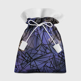 Подарочный 3D мешок с принтом Синий-бежевый абстрактный узор в Тюмени, 100% полиэстер | Размер: 29*39 см | абстрактный | мужской | полигональный узор | синий | современный | текстура | фиолетовый