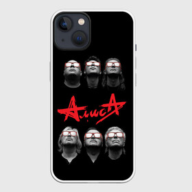 Чехол для iPhone 13 с принтом АЛИСА в Тюмени,  |  | metal | music | punk | rock | russian | алиса | группа | кинчев | красное | метал | музыка | небо | панк | петербург | питер | ретро | рок | русский | славян | черный