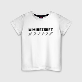 Детская футболка хлопок с принтом Minecraft Hemlet в Тюмени, 100% хлопок | круглый вырез горловины, полуприлегающий силуэт, длина до линии бедер | hemlet | minecraft | minecraft items | mojang | pixels | майнкрафт | незеритовый шлем | пиксели | шлем