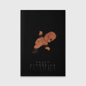 Обложка для паспорта матовая кожа с принтом Dead Stranding в Тюмени, натуральная матовая кожа | размер 19,3 х 13,7 см; прозрачные пластиковые крепления | Тематика изображения на принте: глаза | кукла | мазут | слезы | шов