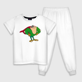 Детская пижама хлопок с принтом Boogerman в Тюмени, 100% хлопок |  брюки и футболка прямого кроя, без карманов, на брюках мягкая резинка на поясе и по низу штанин
 | Тематика изображения на принте: boogerman | dendy | games | retro | sega | superhero | бугермэн | дэнди | игры | классика | ретро | сега | супергерой