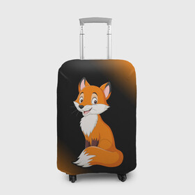 Чехол для чемодана 3D с принтом Лисичка - Градиент в Тюмени, 86% полиэфир, 14% спандекс | двустороннее нанесение принта, прорези для ручек и колес | fox | foxy | градиент | животные | лиенок | лис | лиса | лисами | лисий | лисичка | лисичкой | лисой | лисы | милая | милота | милые | рыжая | рыжие