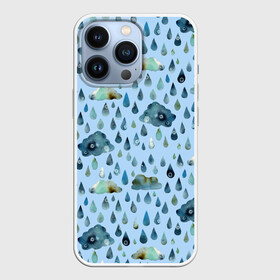 Чехол для iPhone 13 Pro с принтом Дождливая осень.Тучки и дождь в Тюмени,  |  | pattern | rain | sun | глобальное потепление | дождливо | дождливый | дождь | загрязнение | капли | ливень | морось | непогода | облака | осенний | осень | паттерн | погода | природа | проливной | тучи | экология
