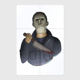Магнитный плакат 2Х3 с принтом Майкл Dead by daylight в Тюмени, Полимерный материал с магнитным слоем | 6 деталей размером 9*9 см | Тематика изображения на принте: killer | michael myers | майкл майерс