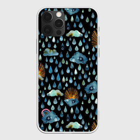 Чехол для iPhone 12 Pro Max с принтом Дождливая осень.Солнце, облака в Тюмени, Силикон |  | autumn | pattern | raibow | rain | raindrops | sun | watercolor | акварель | дизайн | дождливый | дождь | закат | капли | коллаж | ливень | морось | непогода | облака | осень | паттерн | погода | природа | радуга | рассвет | солнце
