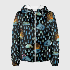 Женская куртка 3D с принтом Дождливая осень.Солнце, облака в Тюмени, ткань верха — 100% полиэстер, подклад — флис | прямой крой, подол и капюшон оформлены резинкой с фиксаторами, два кармана без застежек по бокам, один большой потайной карман на груди. Карман на груди застегивается на липучку | autumn | pattern | raibow | rain | raindrops | sun | watercolor | акварель | дизайн | дождливый | дождь | закат | капли | коллаж | ливень | морось | непогода | облака | осень | паттерн | погода | природа | радуга | рассвет | солнце