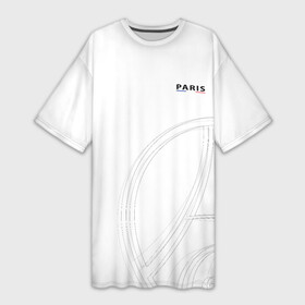 Платье-футболка 3D с принтом PSG | Core Big Logo White (New 2022 23) в Тюмени,  |  | 0x000000123 | messi | neymar | paris saint germain | psg | месси | нейимар | псж