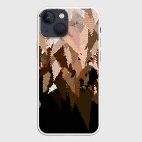 Чехол для iPhone 13 mini с принтом Бежево коричневая мозаика в Тюмени,  |  | абстрактный | бежевый | камуфляж | коричневый | мозаика | молодежный | мужской | современный | соты | текстура