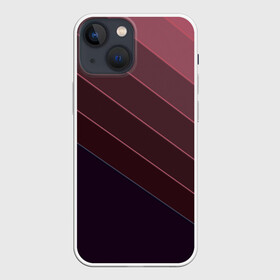 Чехол для iPhone 13 mini с принтом Коричнево фиолетовый узор в Тюмени,  |  | абстрактный | геометрический | диагональный узор | коричневый | косые полосы | современный | фиолетовый | шоколадный